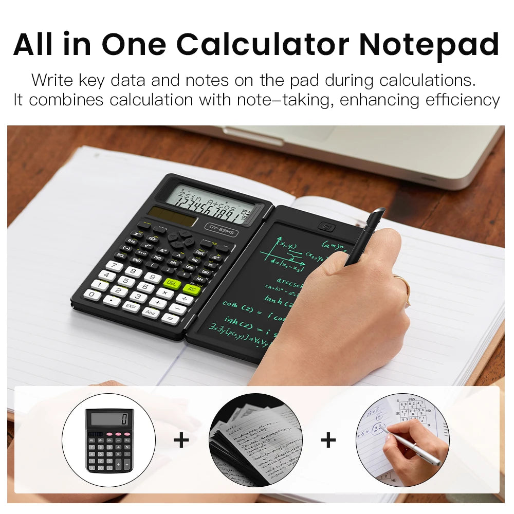 StudyFold Pro™ Foldable Note Pad Calculator